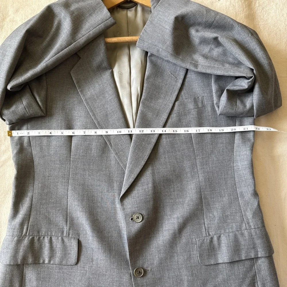 Christian Dior Mens Gray Long Sleeve Single-Breasted Two-Button Blazer Size 44